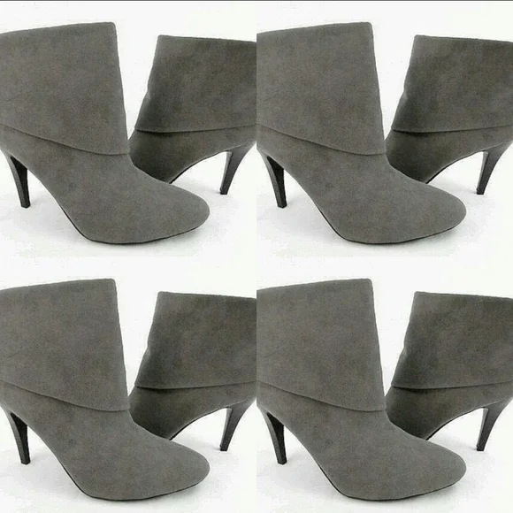 NEW MARC FISHER FAUX SUEDE DARK GREY ANKLE BOOTS SIZE 11 - Picture 3 of 3